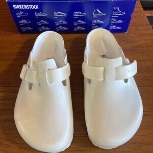 Birkenstock White Boston EVA Men's Slip Ons, Size 11, New In The Box